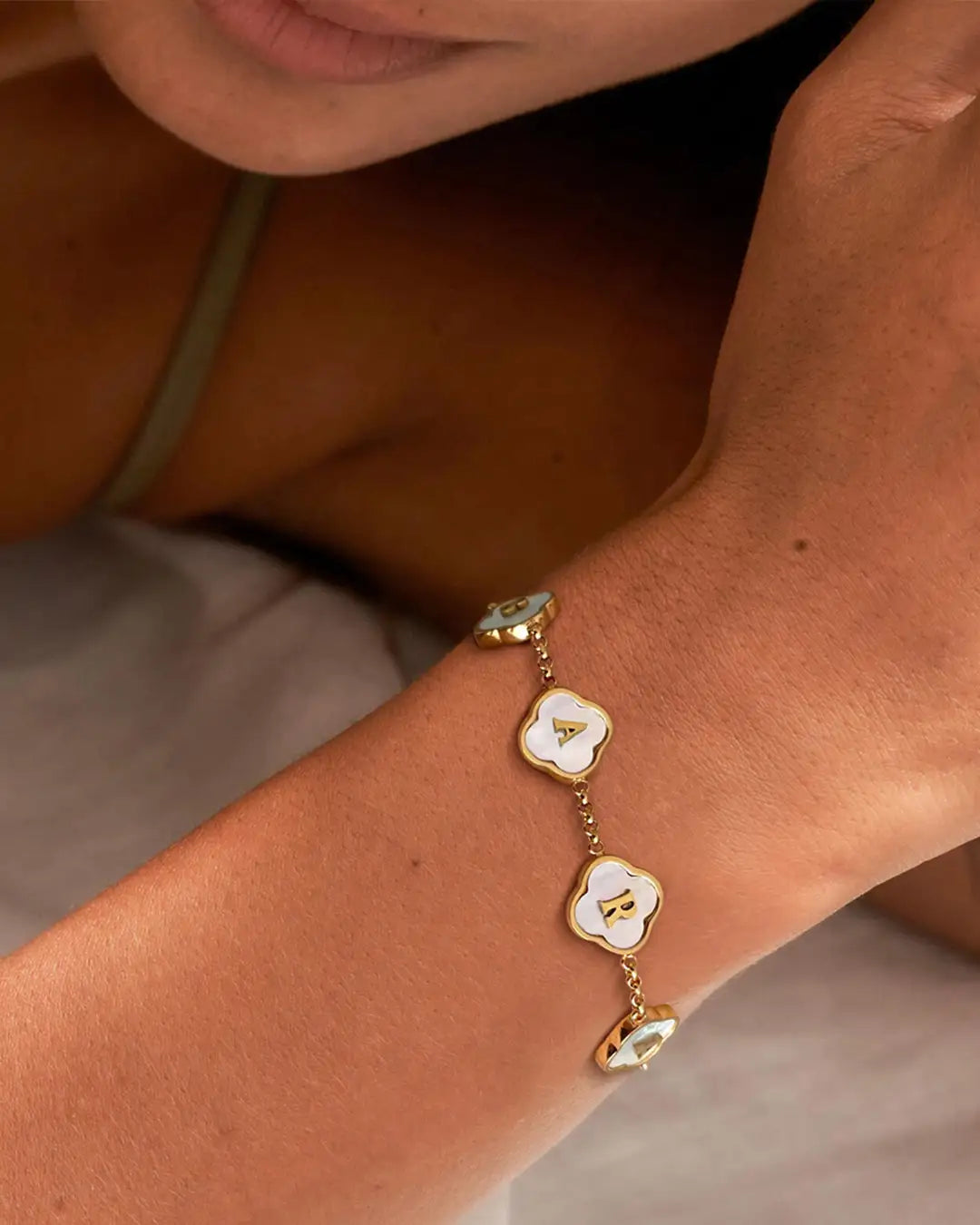 Klavertjevier armband