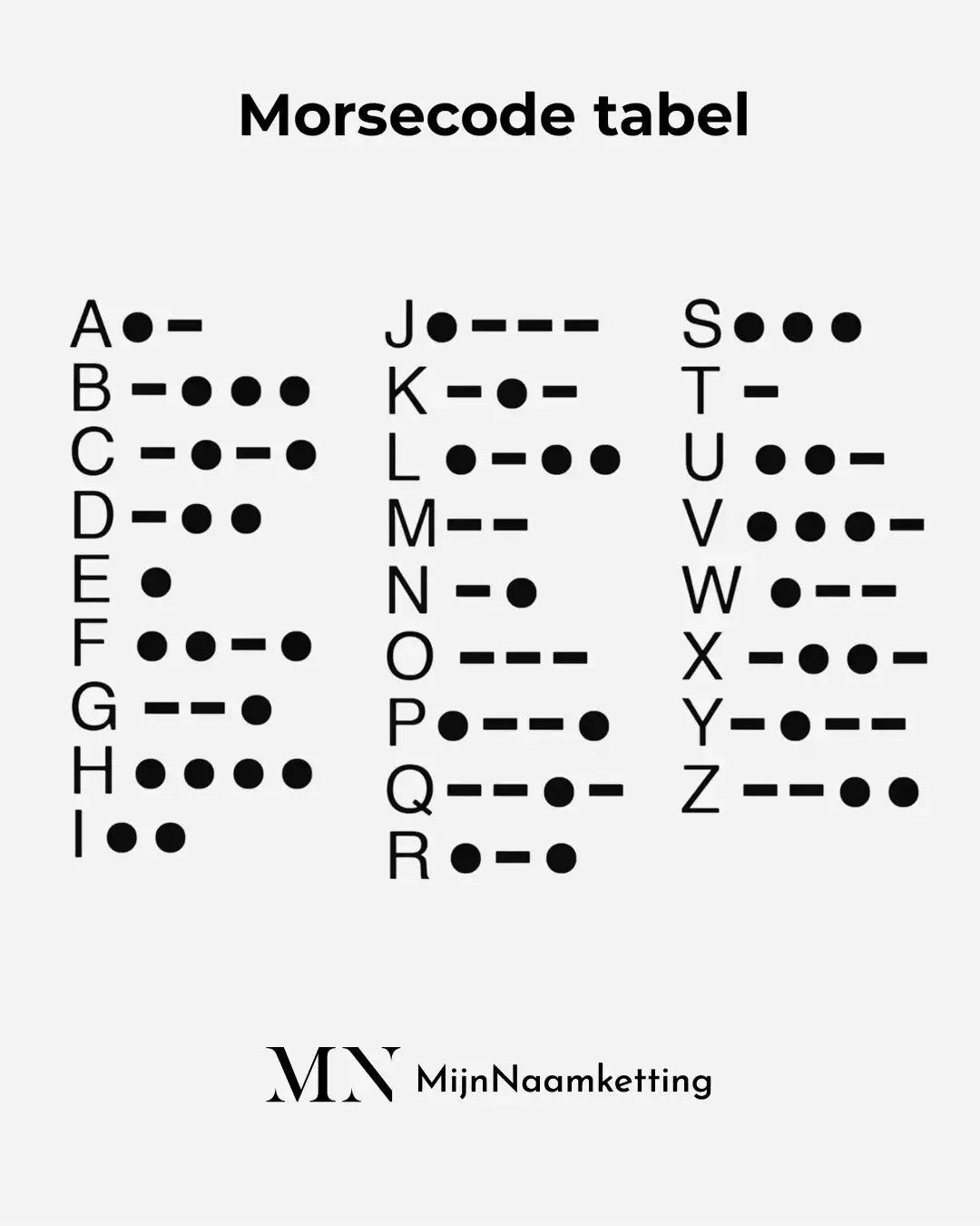 Morsecode ketting
